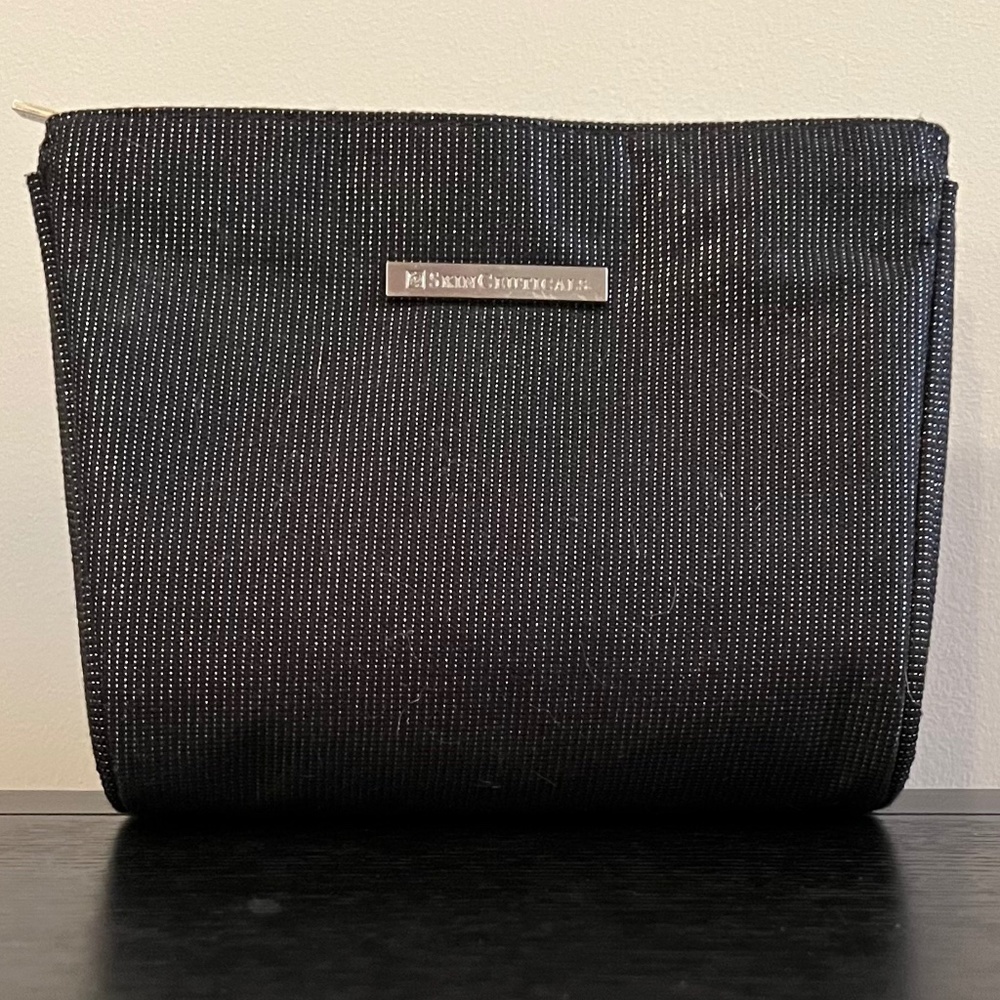 SkinCeuticals Black/Silver Makeup/Cosmetics Zippered Bag/Case Travel Accessory